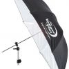The umbrella ribs are covered as in the original Eclipse patented design by a custom photographic white fabric to soften light and eliminate the ghost images.  The PLUS cover is a removable