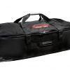 Soft, wheeled case with Velcro liner and dividers, internal and external pockets. Holds TAHS13 stands, lights, umbrellas and accessories. Locking straps and handles.