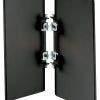 Set of two clip-on side trapezoid shape Barn Door panels with photographic black powder coated finish.