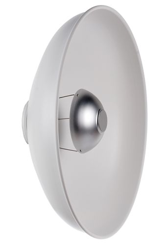 Satin-anodized reflector with white interior and  diffuser for soft illumination and controllable source  lighting.  100º coverage.