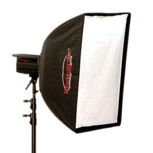 Rectangle 24” by 32” box with front and internal diffusion, speed ring, rods and case.